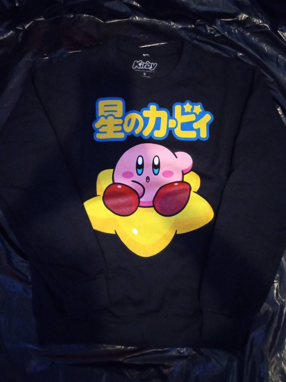 Nintendo Kirby Mens Black Crewneck sz Small